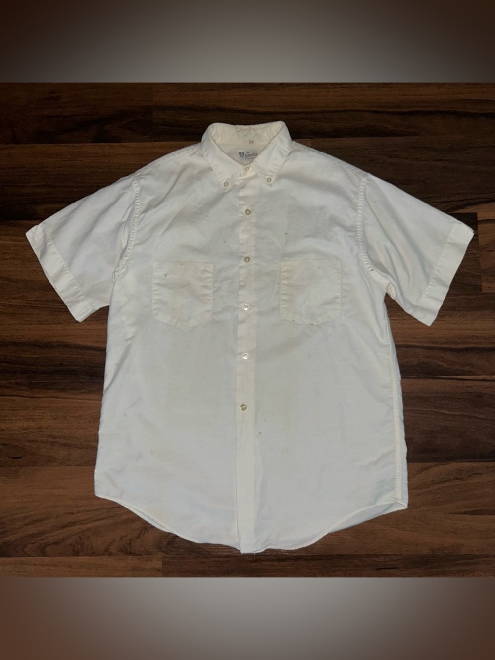 Vintage Uniform Shirt The Executive Wash And Wear HEAVILY DISTRESSED 15½ pockets